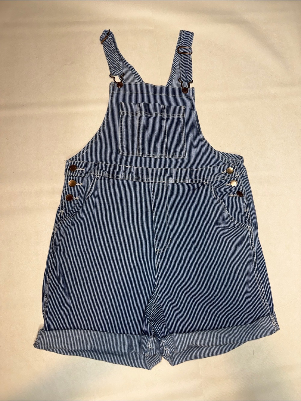 Universal Thread Blue Pinstripe Short Overalls